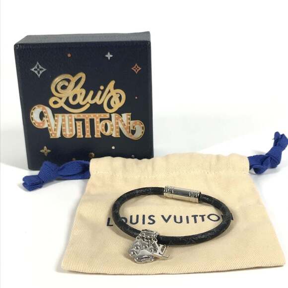 LOUIS VUITTON Black Monogram Canvas Charm Bracelet - Picture 10 of 10